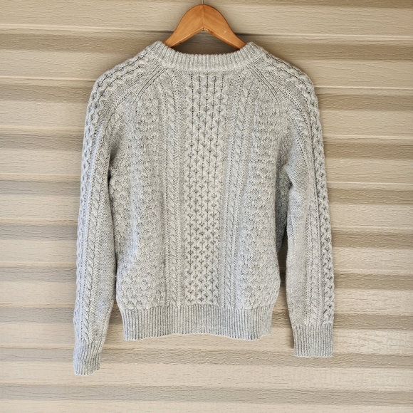 J. Crew Popcorn cable knit gray sweater - Picture 13 of 16